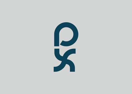 Modern Minimalist PX Letter Logo Monogram. Minimal, geometric lettermark conveys professionalism, unity, and contemporary style