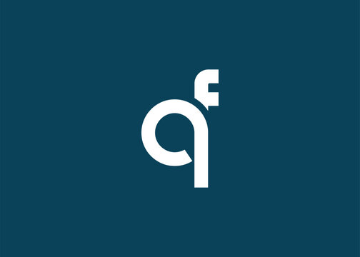 Modern Minimalist QF Letter Logo Monogram. Minimal, geometric lettermark conveys professionalism, unity, and contemporary style