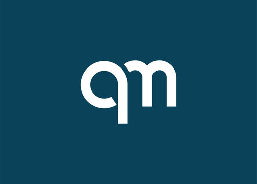 Modern Minimalist QM Letter Logo Monogram. Minimal, geometric lettermark conveys professionalism, unity, and contemporary style