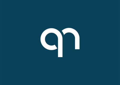 Modern Minimalist QN Letter Logo Monogram. Minimal, geometric lettermark conveys professionalism, unity, and contemporary style