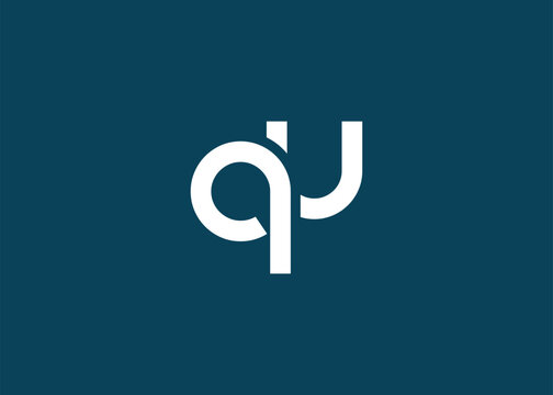 Modern Minimalist QU Letter Logo Monogram. Minimal, geometric lettermark conveys professionalism, unity, and contemporary style