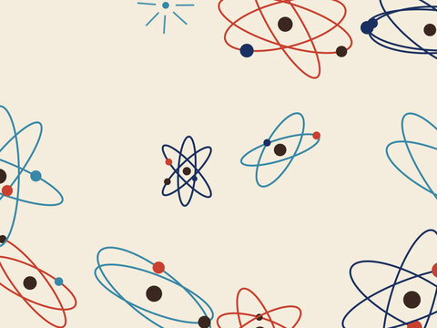 Mid Century Modern Atomic Orbit Pattern Design