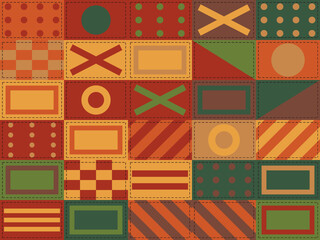 Obraz premium Patchwork Quilt Pattern Folk Craft Background