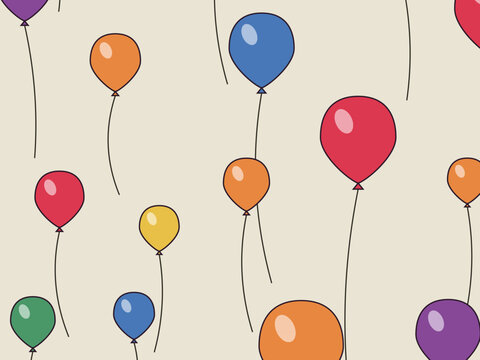 Balloon Party Pattern Birthday Celebration Background