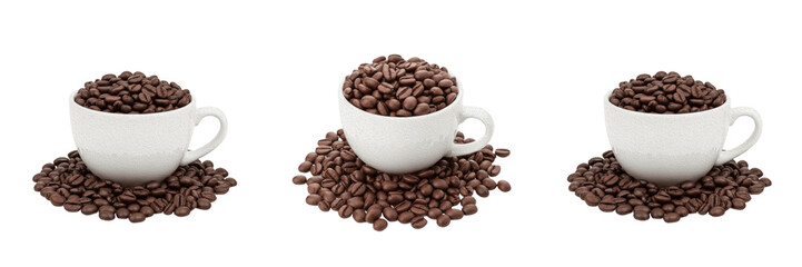 Fototapeta premium Top View Black Coffee Cup on Saucer PNG, Morning Espresso Drink Isolated on Transparent Background, Cafe Break Lifestyle Clipart.