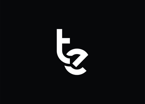 Modern Minimalist TE Letter Logo Monogram. Minimal, geometric lettermark conveys professionalism, unity, and contemporary style
