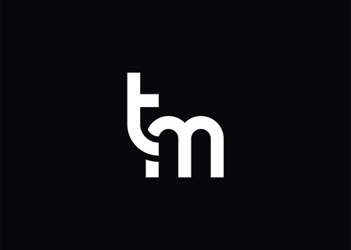 Modern Minimalist TM Letter Logo Monogram. Minimal, geometric lettermark conveys professionalism, unity, and contemporary style