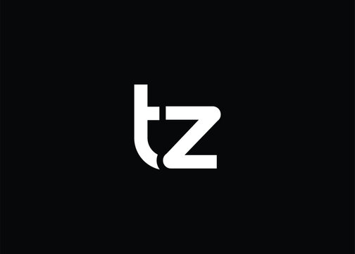 Modern Minimalist TZ Letter Logo Monogram. Minimal, geometric lettermark conveys professionalism, unity, and contemporary style