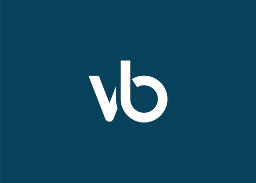 Modern Minimalist VB Letter Logo Monogram. Minimal, geometric lettermark conveys professionalism, unity, and contemporary style