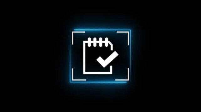 Effective time planning and management concept. Business or project or task planning. Daily plan. Timeline planning and management icon on glow black clear background and copy space.4k
