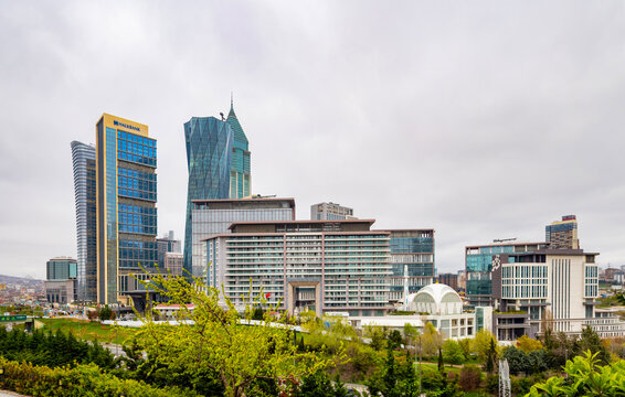 Istanbul, Turkey - April 19, 2026: Istanbul Financial Center in Atasehir, Istanbul, Turkey. Global financial services hub. Modern business center skyscrapers in Istanbul.