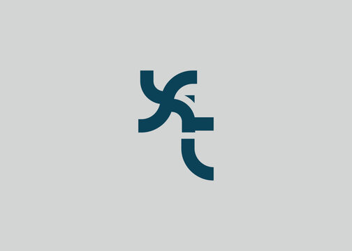 Modern Minimalist XT Letter Logo Monogram. Minimal, geometric lettermark conveys professionalism, unity, and contemporary style