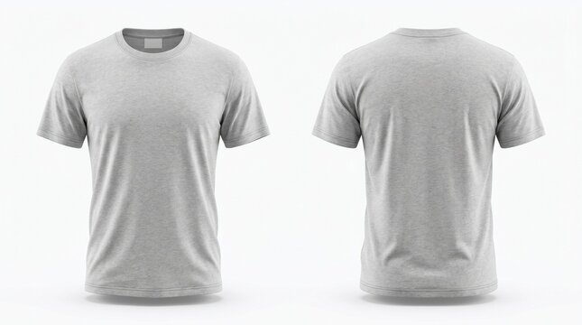 Light grey t-shirt front and back view mockup