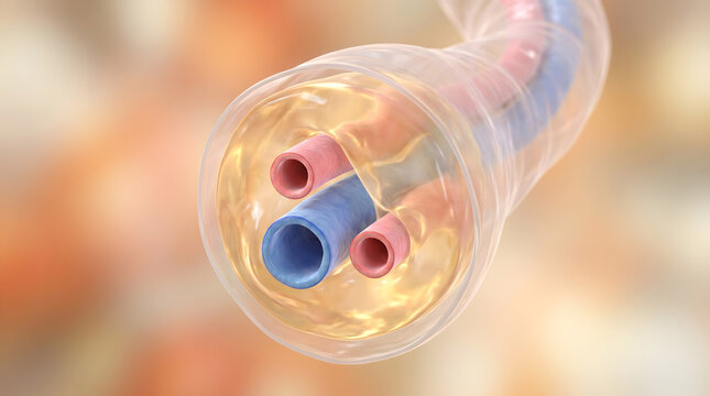 Cross section umbilical cord showing blood vessel artery vein inside anatomy medical science