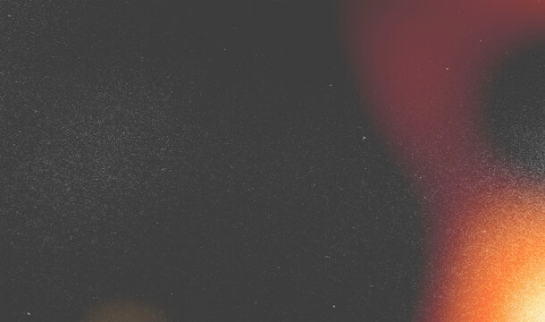 Orange red light leak corner dark background grain texture warm glow particle effect