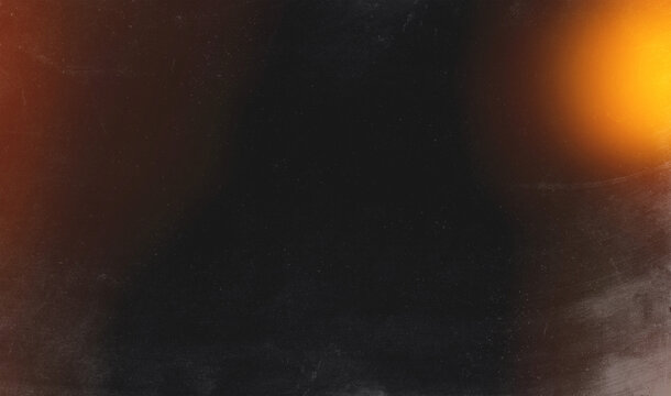 Dark black orange corner light leak glow grunge background texture photography overlay