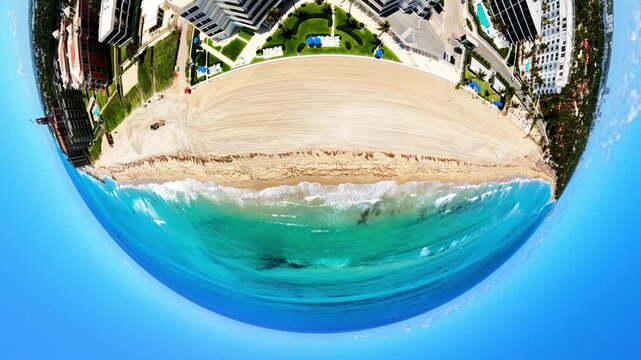 Bottom half of a tiny planet shot on a 360 aerial drone