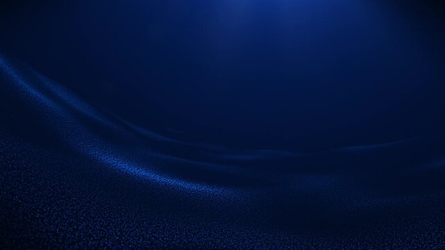 Luminous blue particle field forming flowing terrain waves with subtle ripple motion abstract digital landscape energy spectrum signal structure deep horizon expanse futuristic seamless loop backdrop