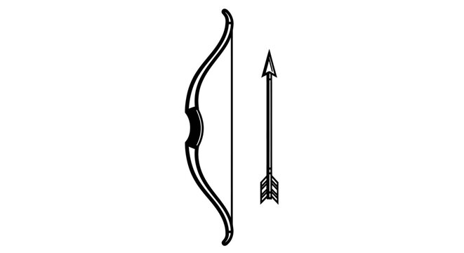 Bow and arrow icon vector illustration simple archery equipment