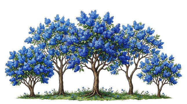 Isolated  trees  on transparent background PNG file