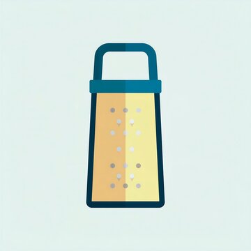 Flat design illustration of a kitchen grater icon.