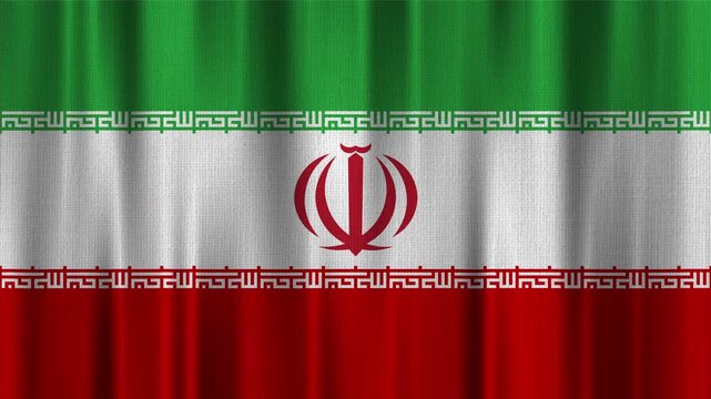 Iran Flag Animation With Fabric Texture