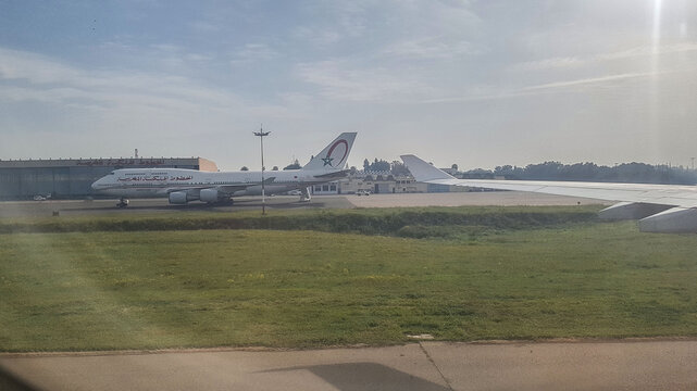 Casablanca, Morocco - March 30, 2017 - Boeing 747-400 Royal Air Maroc at park position at Casablanca-Anfa Airport