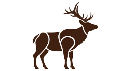 Fototapeta premium Majestic Stag Silhouette Vector Art
