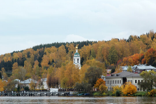church in autumn