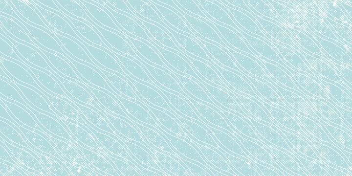 Seamless geometric truchet pattern. White and blue wavy background