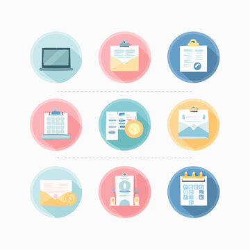 Set of minimal business icons