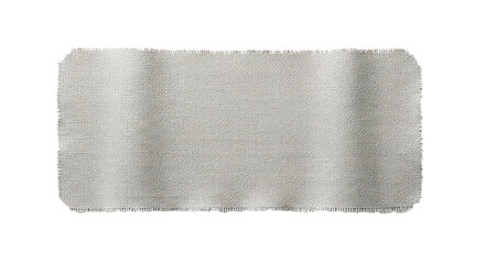 Obraz premium A gray rectangular rug with frayed edges isolated on transparent background
