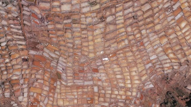 Aerial view of Maras Salt Mines, Peru
