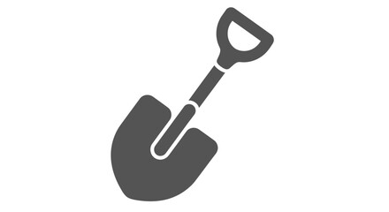 Simple shovel icon, graphic resource, isolated on white background © dasha