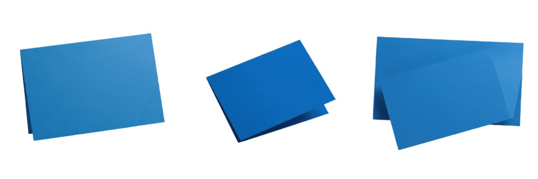 Set and collection of Blue Folder Folder isolated on white transparent png background