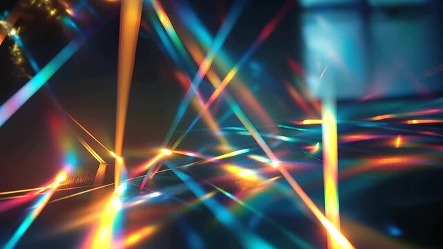 Vibrant color flares prism light leaks, defocused overlay cinematic rainbow spectrum, diffraction effect, chromatic aberration, artistic lighting, with copy space