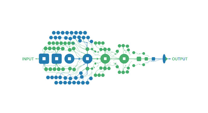 Neural network architecture diagram showing data flow and processing