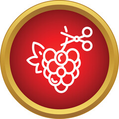 Naklejka premium Outline icon representing wine grape pruning or harvesting with scissors