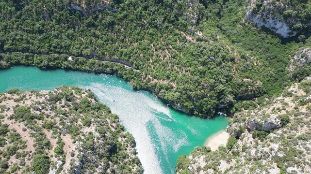 Vue a&eacute;rienne des Gorges du Verdon en Provence dans le sud de la France