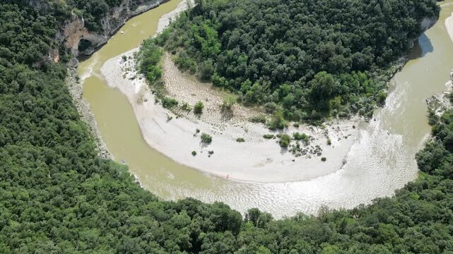 Vue a&eacute;rienne des Gorges du Verdon en Provence dans le sud de la France