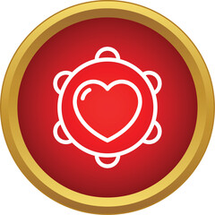 Fototapeta premium Tambourine with heart shape symbolizing love music celebration