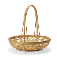 Obraz premium Elegant Handwoven Rattan Basket With Arched Handle