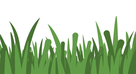 Fototapeta premium Green Grass Border - Fresh Summer Lawn Edge Illustration