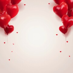 Fototapeta premium Colorful Heart Balloons Float in the Air During a Celebration for Love and Friendship
