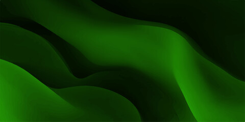 Obraz premium Dynamic and abstract green waves flow across the canvas, their smooth textures and tonal variations adding depth and visual intrigue.