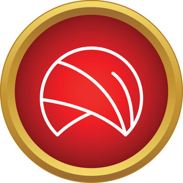 Turban headwear icon presenting cultural and traditional symbolism on a red button