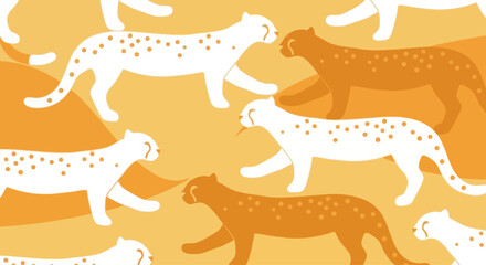 Charming Cheetah Pattern, Orange and White, Abstract Safari Animals © hadi