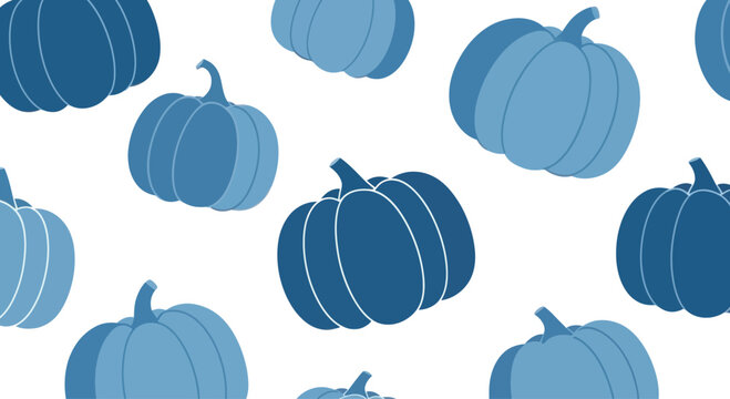 Blue Pumpkin Pattern Seamless