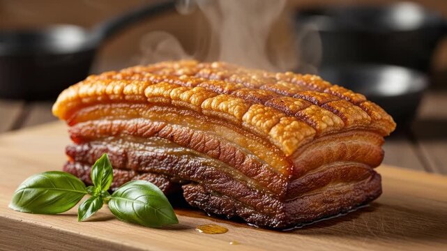 Roasted pork belly with herbs