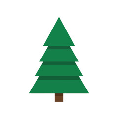 Obraz premium Minimalist green pine tree vector illustration
